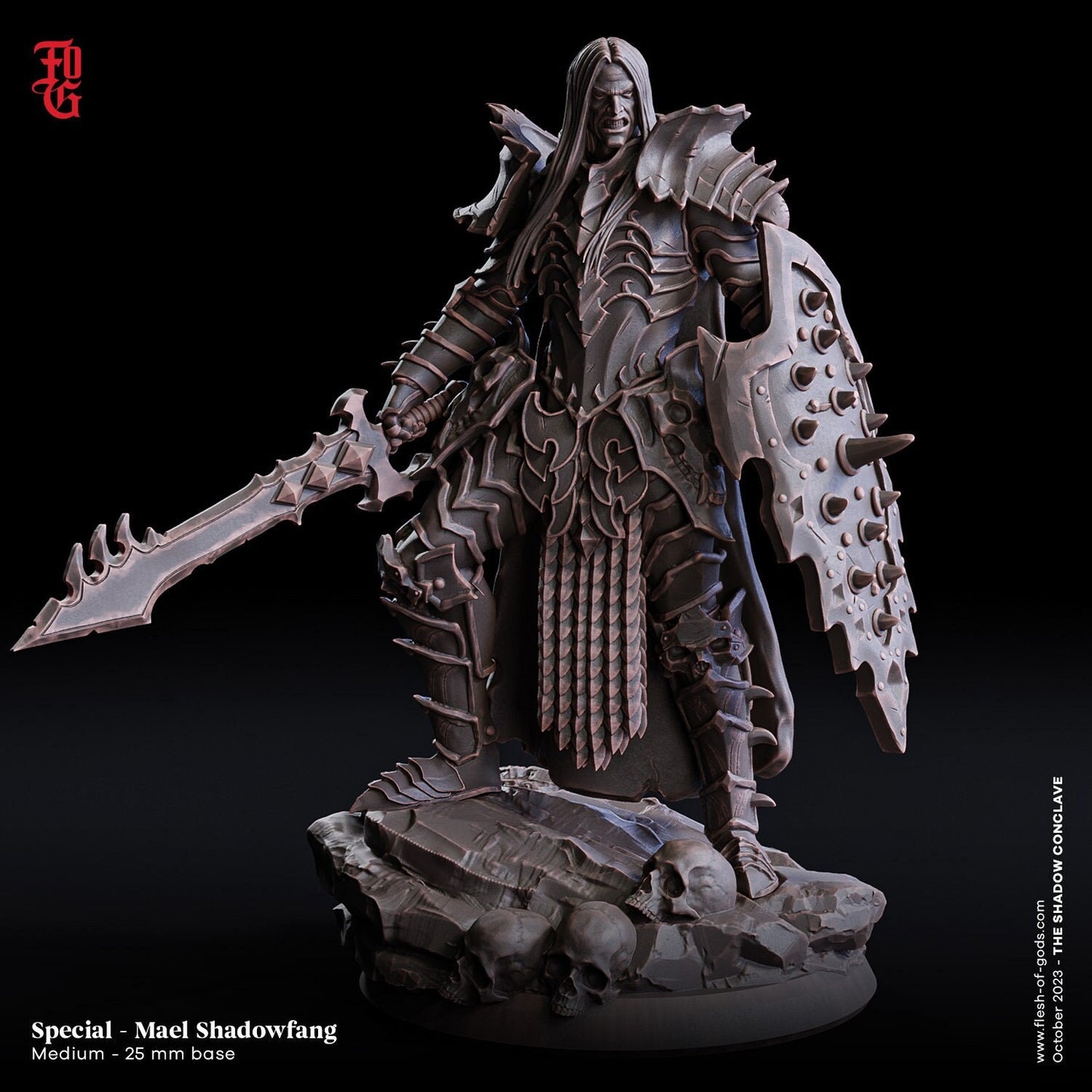 Mael Shadowfang (by Victor Lopez)  32mm  Tabletop  Fantasy  D&D  Dungeons and Dragons  Pathfinder  DSA  Flesh of Gods