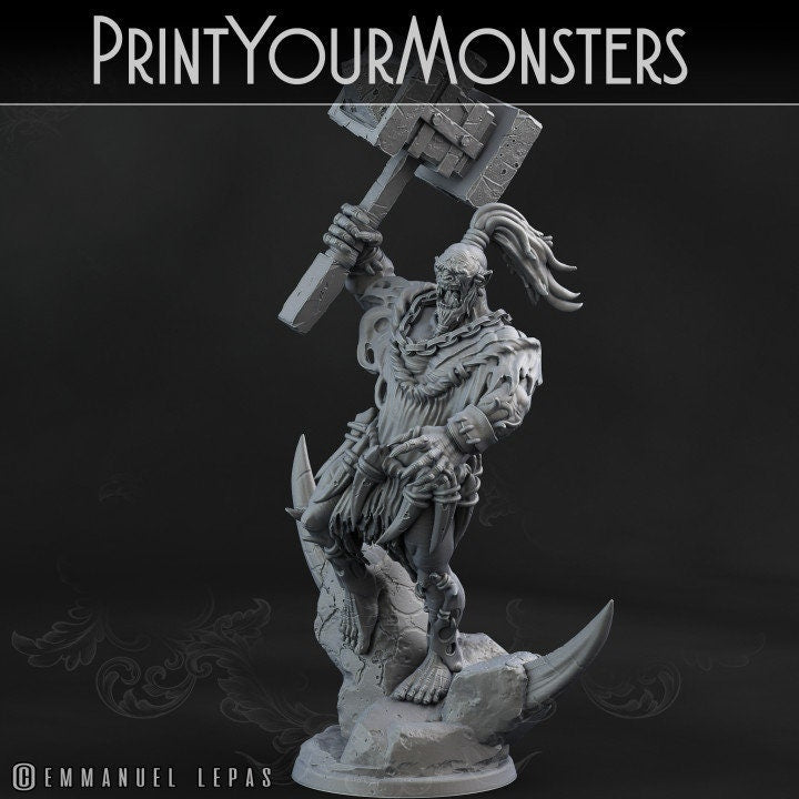 Desert Ork Krieger mit Hammer  32mm  Tabletop  Fantasy  Gaming  D&D  Dungeons and Dragons  Pathfinder  DSA  Print Your Monsters