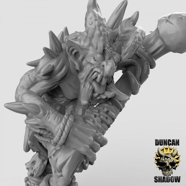 Chaos-Trolls mit schweren Waffen  32mm  Tabletop  D&D  Dungeons and Dragons  Pathfinder  DSA Duncan Shadow