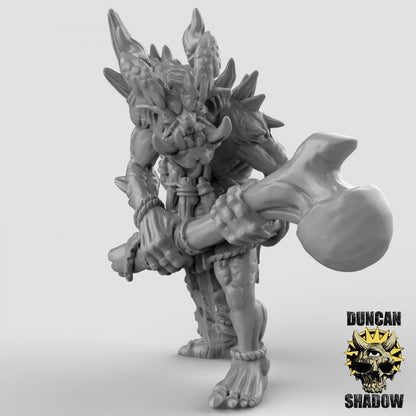 Chaos-Trolls mit schweren Waffen  32mm  Tabletop  D&D  Dungeons and Dragons  Pathfinder  DSA Duncan Shadow