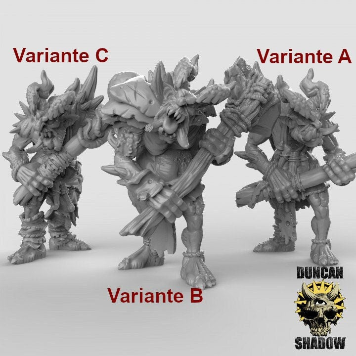 Chaos-Trolls mit schweren Waffen  32mm  Tabletop  D&D  Dungeons and Dragons  Pathfinder  DSA Duncan Shadow