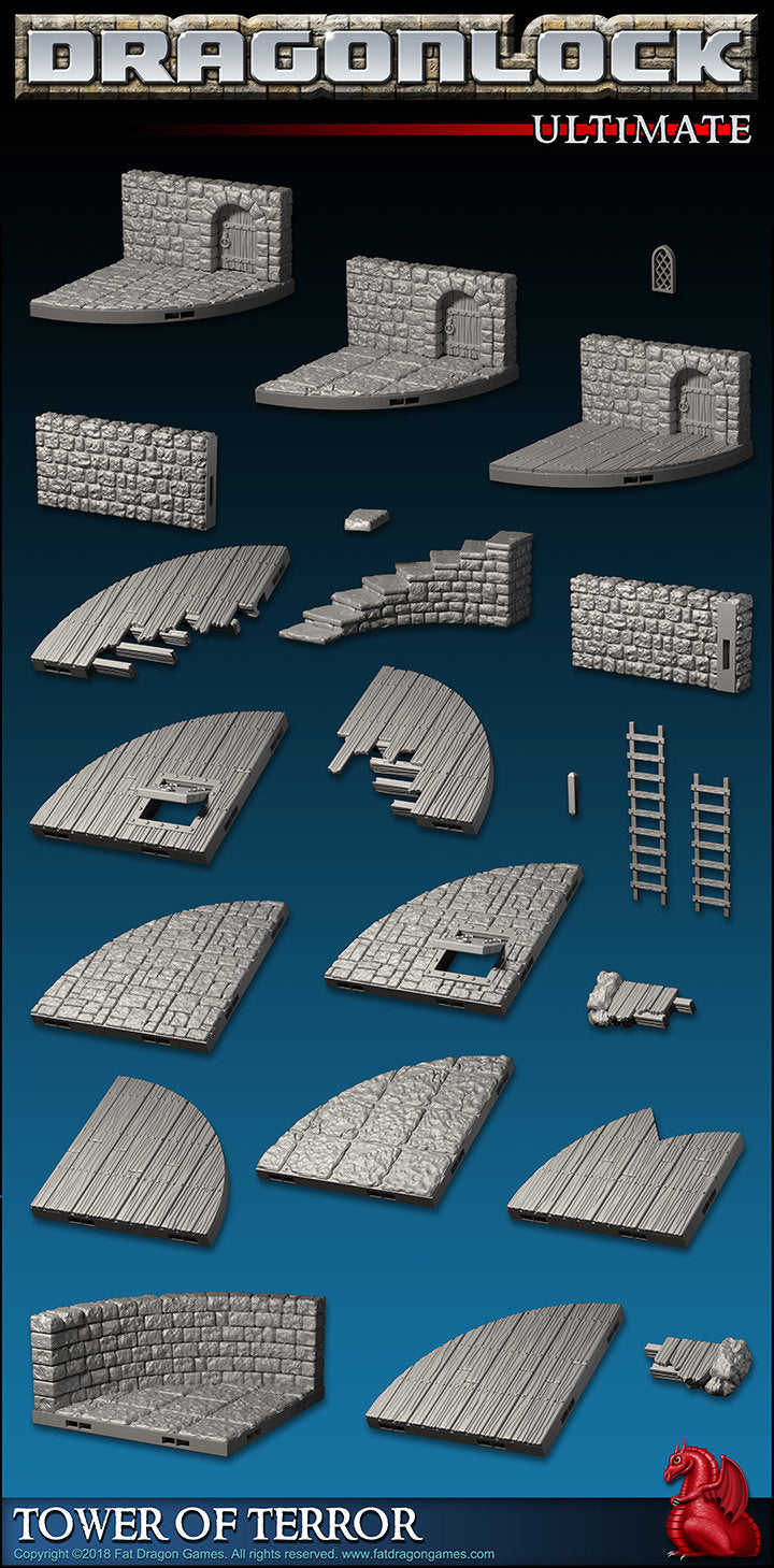 Tower of Terror - Bundles, 3D gedrucktes Gelände von Fat Dragon Games, Ultimate Dragonlock Scenery oder Terrain für 28mm Tabletop Gaming