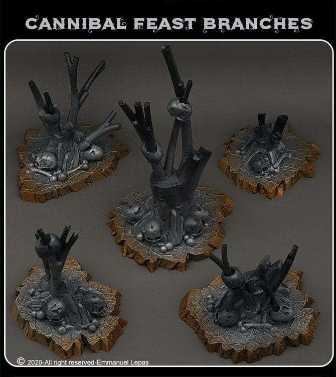 Cannibal Feast Branches  28mm  Tabletop  Fantasy  Gaming  D&D  Dungeons and Dragons  Pathfinder  DSA  Print Your Monsters