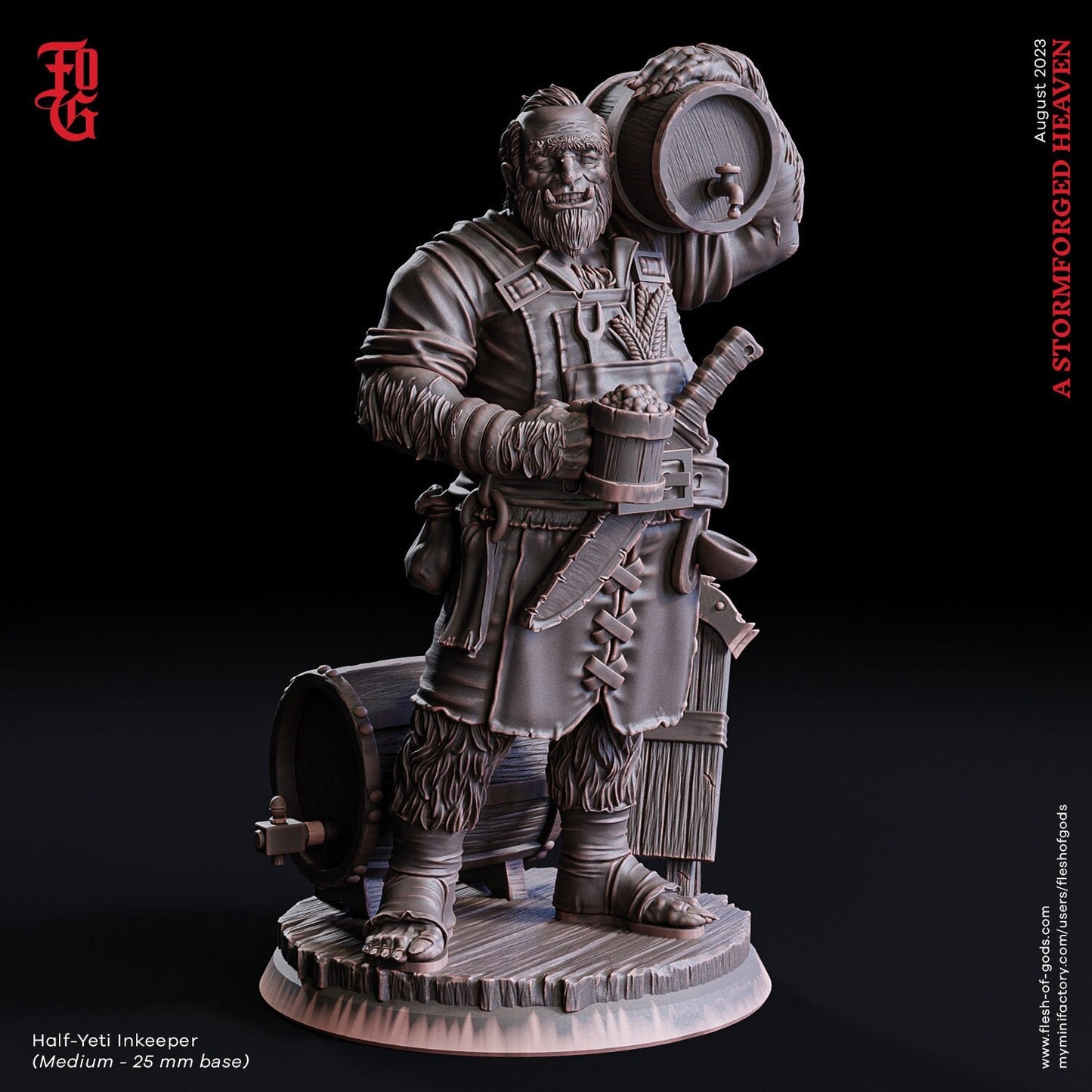 Halb-Yeti Tavernen Wirt (NPC)  32mm  Flesh of Gods
