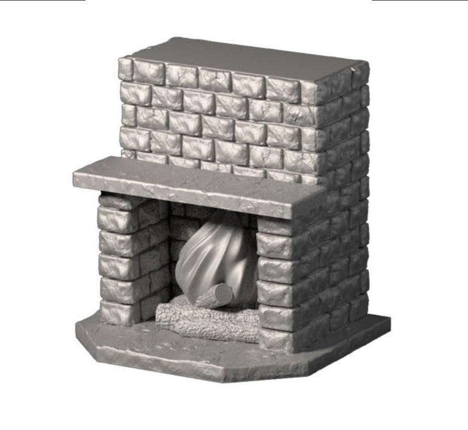 LED - Kamin - 3D gedruckt - beleuchtet - Fat Dragon Games 28mm - Ultimate Dragonlock - Scenery - Terrain