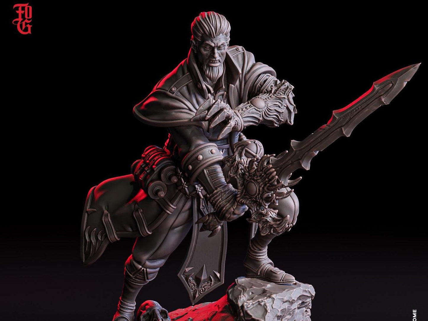 Arakar, The Eldritch Weapon Warlock (Hero)  32mm  Tabletop  Fantasy  D&D  Dungeons and Dragons  Pathfinder  DSA  Flesh of Gods