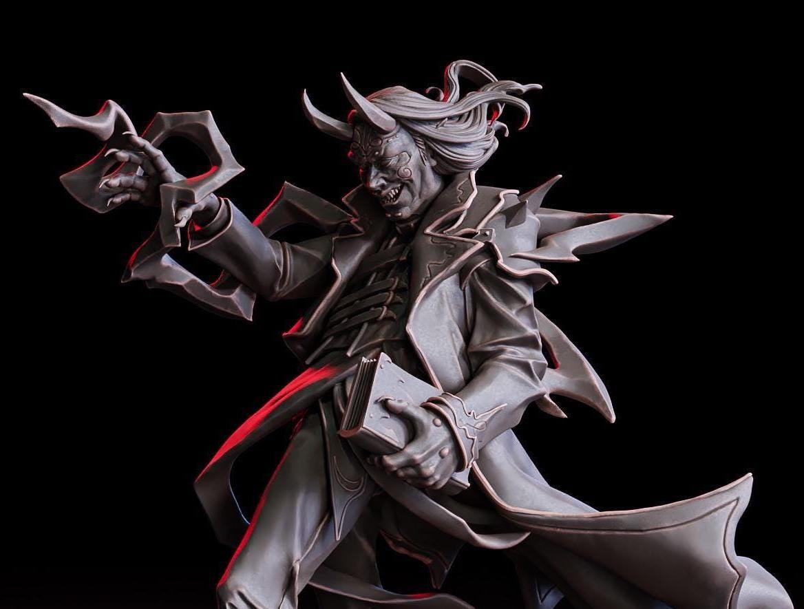 Hexios, Dark Mother's Warlock (Hero)  32mm  Tabletop  Fantasy  D&D  Dungeons and Dragons  Pathfinder  DSA  Flesh of Gods