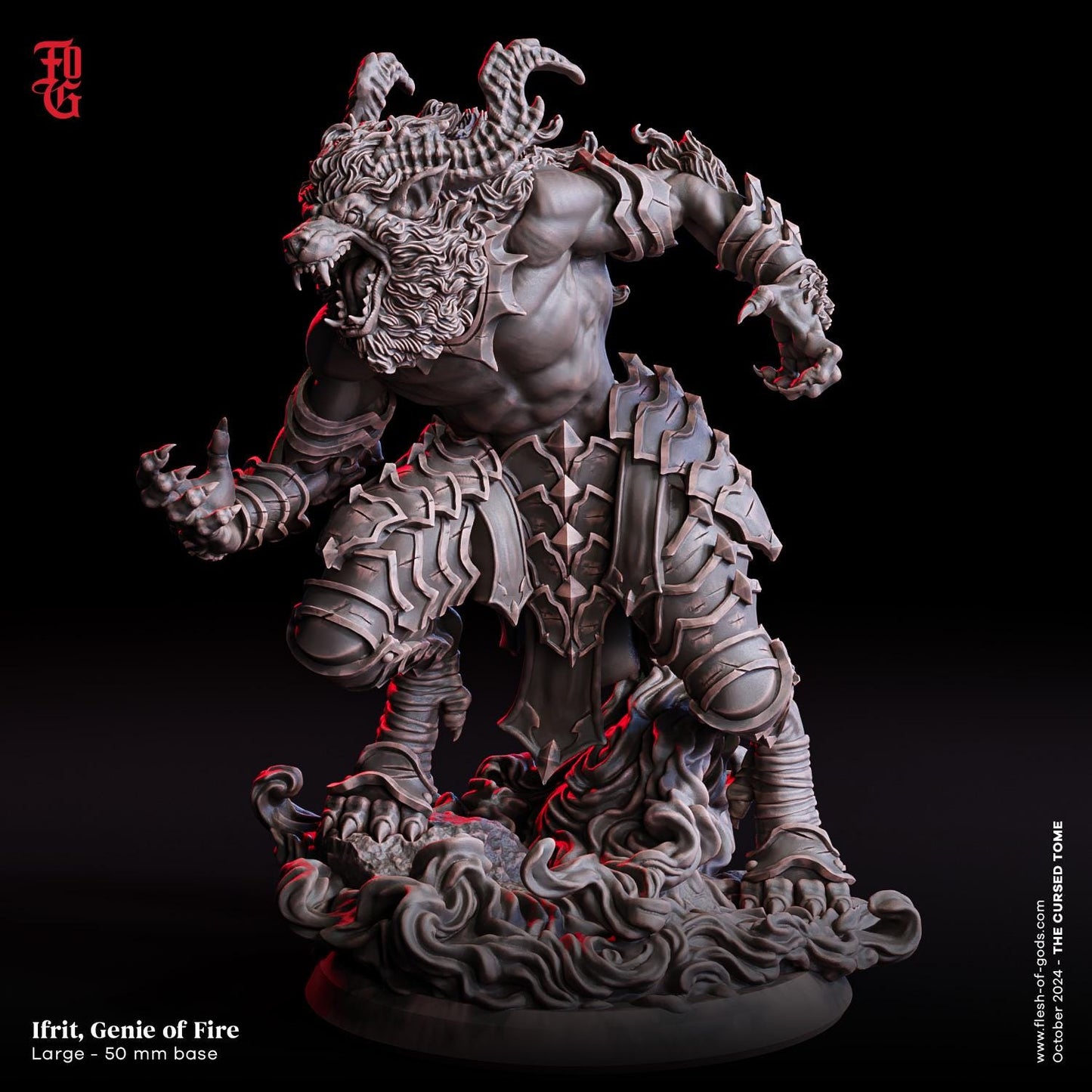 Ifrit, Genie of Fire (L Enemy)  32mm  Tabletop  Fantasy  D&D  Dungeons and Dragons  Pathfinder  DSA  Flesh of Gods