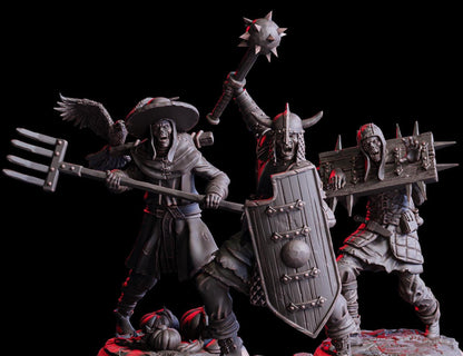 Possessed Villagers in 3 Variations (Enemy)  32mm  Tabletop  Fantasy  D&D  Dungeons and Dragons  Pathfinder  DSA  Flesh of Gods