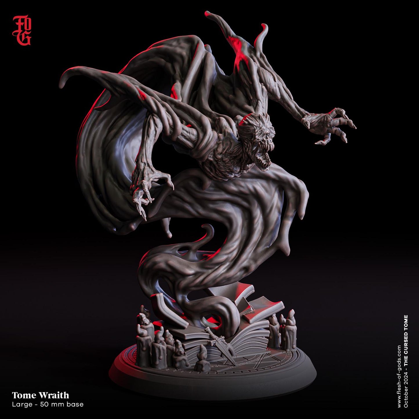 Tome Wraith (L Enemy)  32mm  Tabletop  Fantasy  D&D  Dungeons and Dragons  Pathfinder  DSA  Flesh of Gods