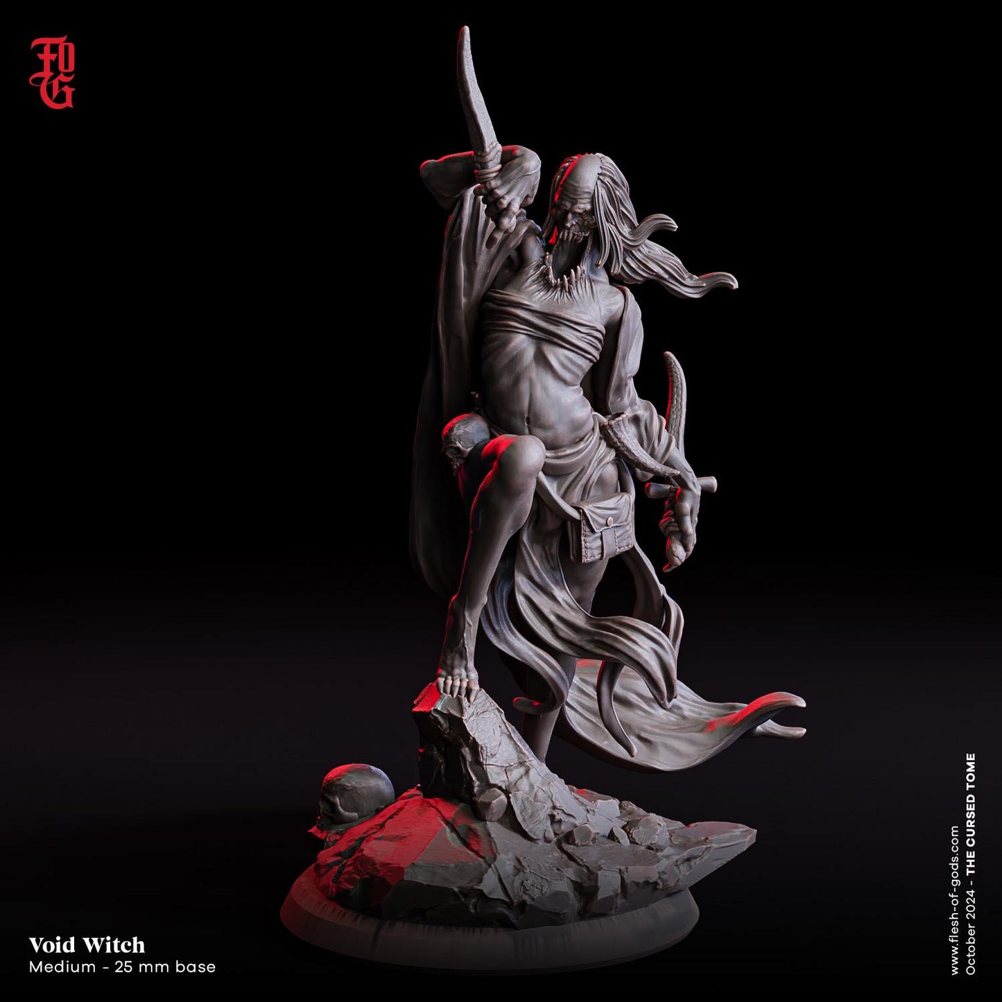 Void Witch (Enemy)  32mm  Tabletop  Fantasy  D&D  Dungeons and Dragons  Pathfinder  DSA  Flesh of Gods