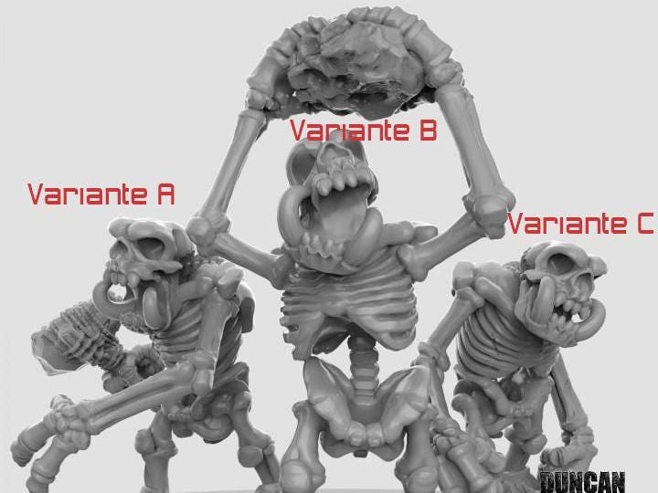 Skeleton Stone Trolls  32mm  Tabletop  Fantasy  Gaming  D&D  Dungeons and Dragons  Pathfinder  DSA Duncan Shadow