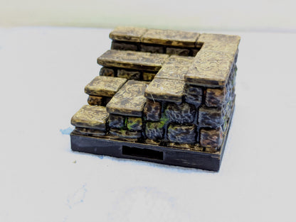 Dungeon - Erhöhung Treppe Ecke - 3D gedruckt - Gelände - Terrain - Fat Dragon Games 28mm - Ultimate Dragonlock - Scenery - Terrain