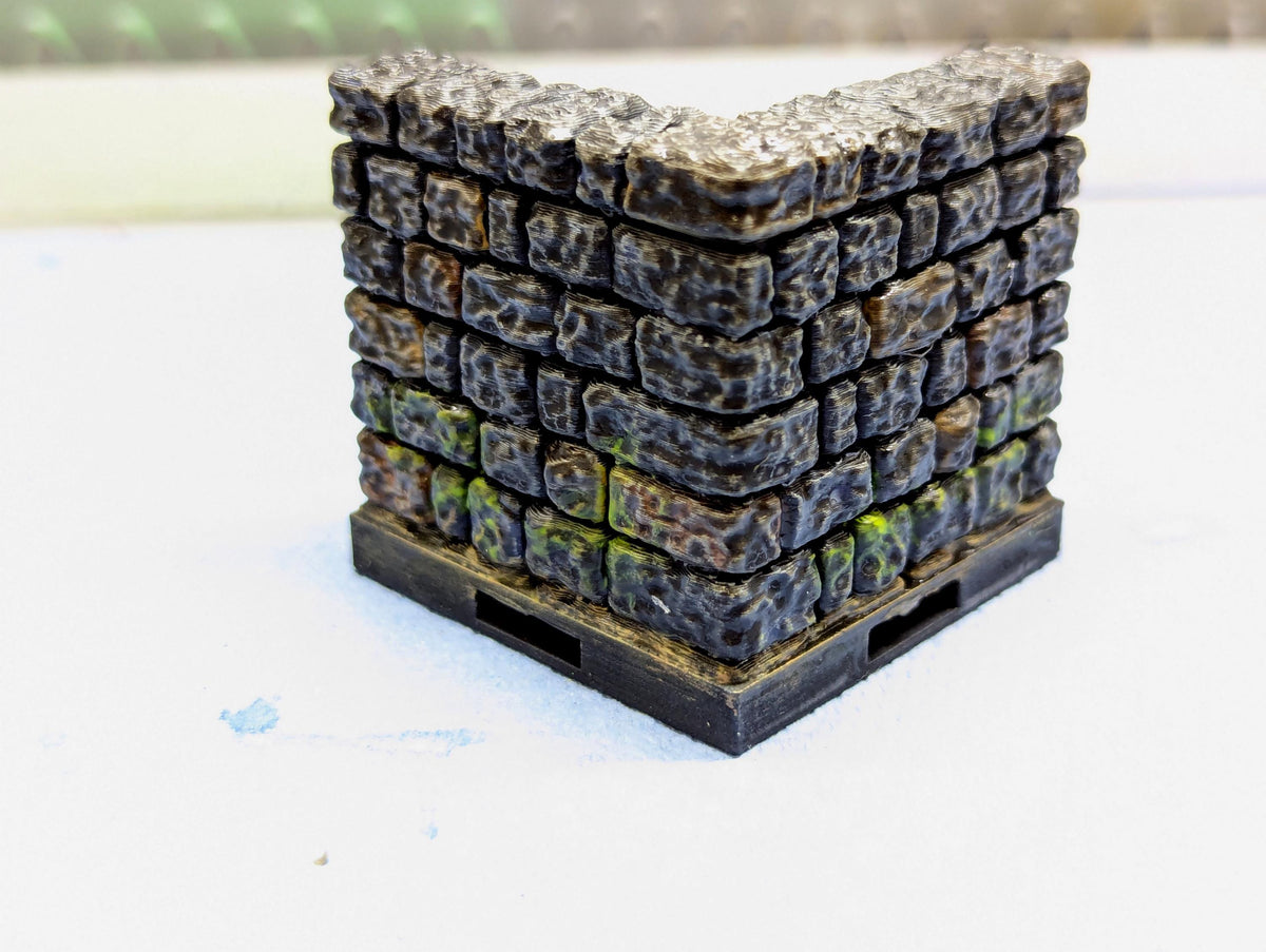Dungeon - Erhöhung mit Ecke - 3D gedruckt - Gelände - Terrain - Fat Dragon Games 28mm - Ultimate Dragonlock - Scenery - Terrain