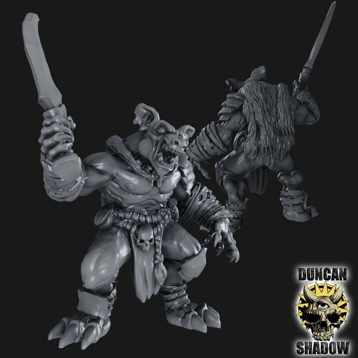 Gnolls mit Schwert  32mm  Tabletop  Fantasy  Gaming  D&D  Dungeons and Dragons  Pathfinder  DSA Duncan Shadow