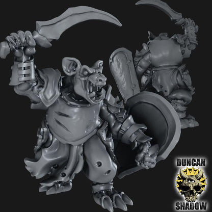 Gnolls mit Handwaffe und Schild  32mm  Tabletop  Fantasy  Gaming  D&D  Dungeons and Dragons  Pathfinder  DSA Duncan Shadow