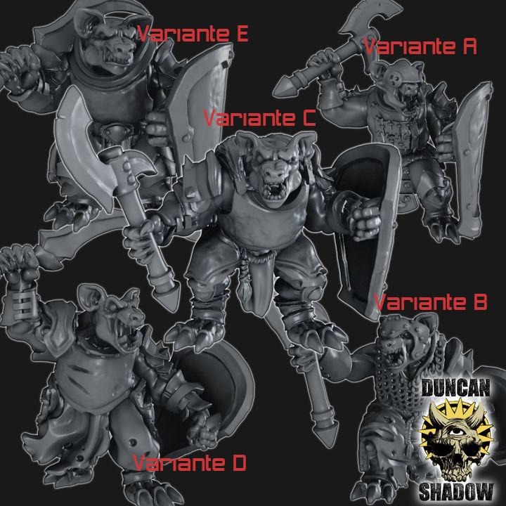 Gnolls mit Handwaffe und Schild  32mm  Tabletop  Fantasy  Gaming  D&D  Dungeons and Dragons  Pathfinder  DSA Duncan Shadow
