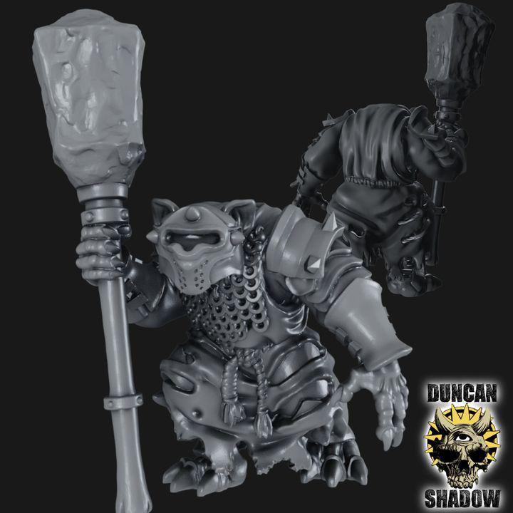Gnolls mit großer Keule  32mm  Tabletop  Fantasy  Gaming  D&D  Dungeons and Dragons  Pathfinder  DSA Duncan Shadow