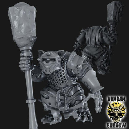 Gnolls mit großer Keule  32mm  Tabletop  Fantasy  Gaming  D&D  Dungeons and Dragons  Pathfinder  DSA Duncan Shadow