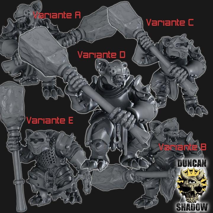 Gnolls mit großer Keule  32mm  Tabletop  Fantasy  Gaming  D&D  Dungeons and Dragons  Pathfinder  DSA Duncan Shadow