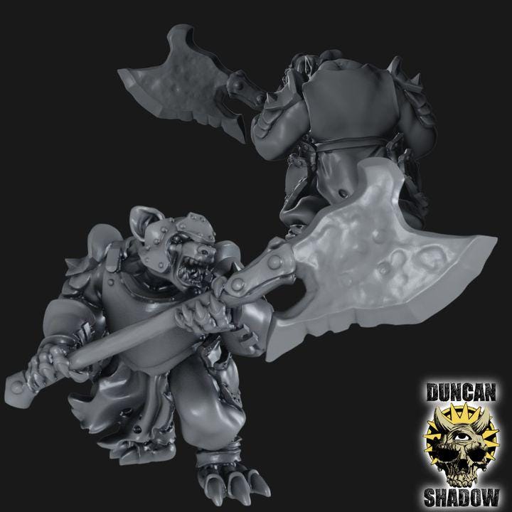 Gnolls mit großer Axt  32mm  Tabletop  Fantasy  Gaming  D&D  Dungeons and Dragons  Pathfinder  DSA Duncan Shadow