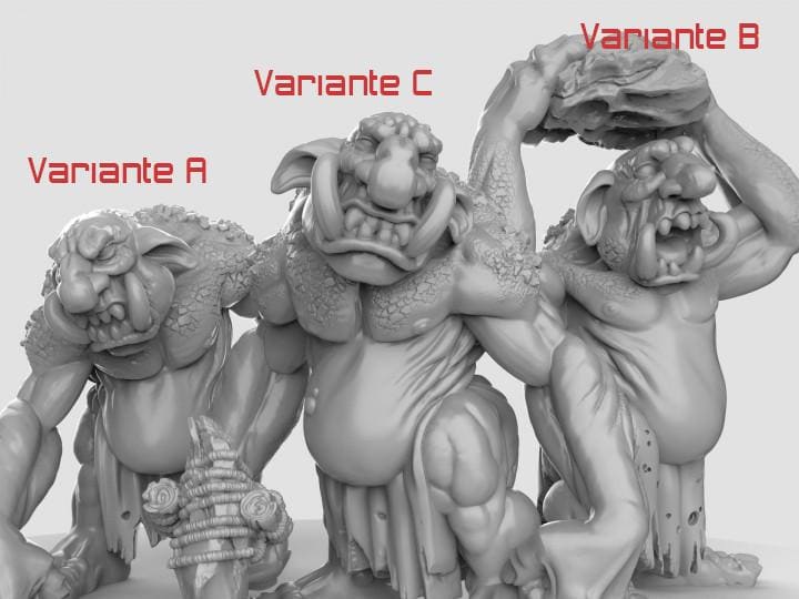 Stone Trolls  32mm  Tabletop  Fantasy  Gaming  D&D  Dungeons and Dragons  Pathfinder  DSA Duncan Shadow