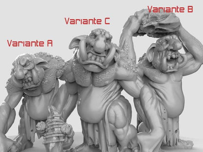 Stone Trolls  32mm  Tabletop  Fantasy  Gaming  D&D  Dungeons and Dragons  Pathfinder  DSA Duncan Shadow