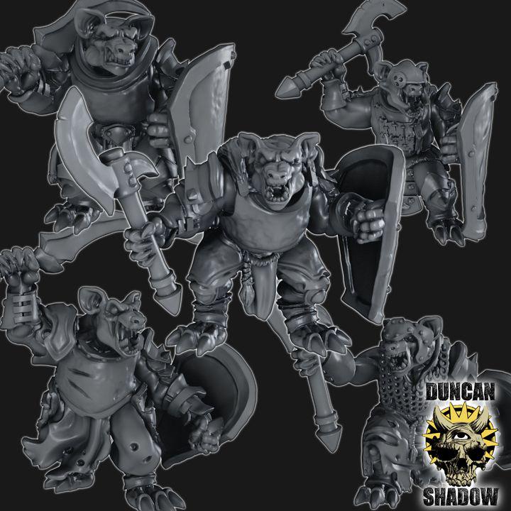 Gnolls mit Handwaffe und Schild  32mm  Tabletop  Fantasy  Gaming  D&D  Dungeons and Dragons  Pathfinder  DSA Duncan Shadow