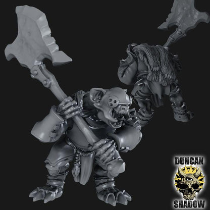 Gnolls mit großer Axt  32mm  Tabletop  Fantasy  Gaming  D&D  Dungeons and Dragons  Pathfinder  DSA Duncan Shadow