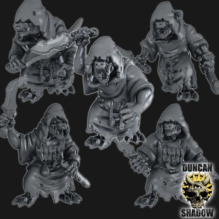 Gnoll Kultisten  32mm  Tabletop  Fantasy  Gaming  D&D  Dungeons and Dragons  Pathfinder  DSA Duncan Shadow
