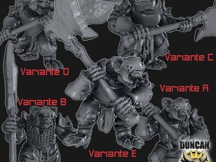 Gnolls mit großer Axt  32mm  Tabletop  Fantasy  Gaming  D&D  Dungeons and Dragons  Pathfinder  DSA Duncan Shadow