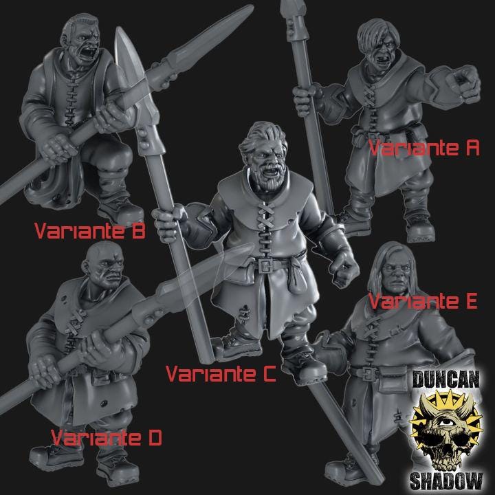 Rangers mit Speer  32mm  Tabletop  Fantasy  Gaming  D&D  Dungeons and Dragons  Pathfinder  DSA Duncan Shadow