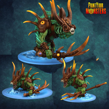 Fischmenschen  Ocean Pack Edition | 3D-gedruckte Resin-Miniatur | Tabletop & Rollenspiel | Print Your Monster
