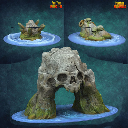 Totenkopffelsen  Ocean Pack Edition | 3D-gedruckte Resin-Miniatur | Tabletop & Rollenspiel | Print Your Monster