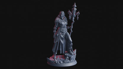 Myra, Chamane d'Hiver (Druide Vampire) – Figurine 32mm en résine | Flesh of Gods – Crimson Frost | Figurine Tabletop & RPG