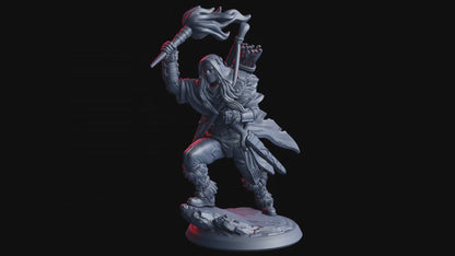Caelan, Explorador Nómada (Elfo Guardabosques) – Miniatura de 32mm de resina | Flesh of Gods – Crimson Frost | Figura para Tabletop y RPG