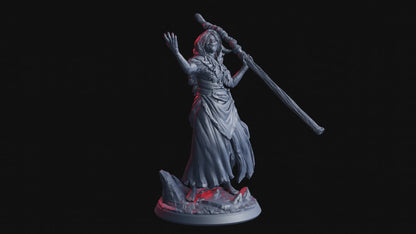 Grizha, Ash-Tongue | 32 mm Resin Miniatur (25 mm Base) | Flesh of Gods – The Devil’s Offspring | Chaotische Seherin & Kultfigur für Tabletop & Rollenspiel