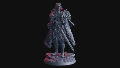 Aldric, Requiem d'Hiver (Guerrier Vampire) – Figurine 32mm en résine | Flesh of Gods – Crimson Frost | Figurine Tabletop & RPG