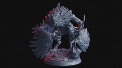 Grim Owl | 32 mm Resin Miniatur (50 mm Base) | Flesh of Gods – The Devil’s Offspring | Chaotische Monstrosität für Tabletop & Rollenspiel