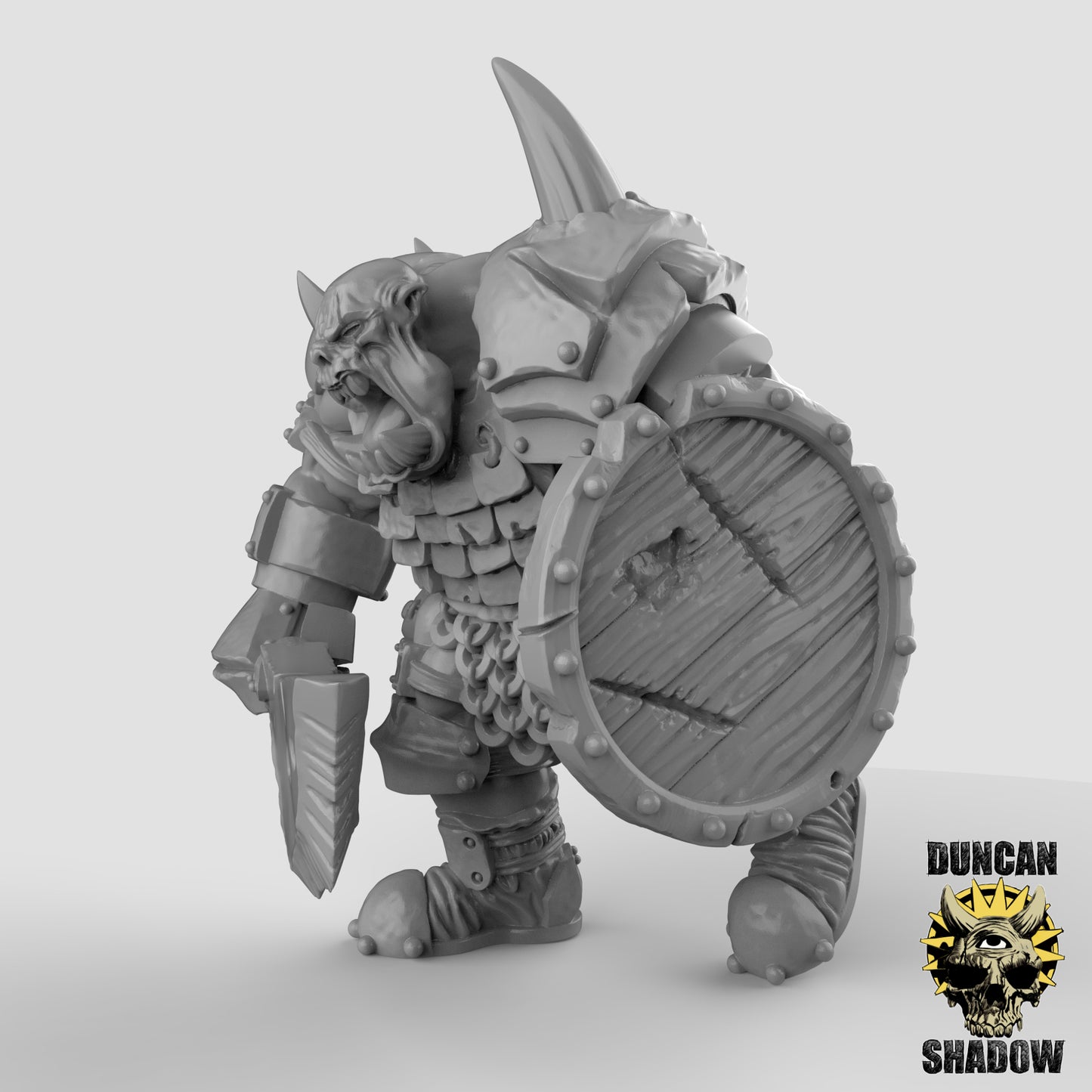 Ork Boss – 32mm Resin Miniatur für Tabletop, Wargaming & Pen & Paper | Design by Duncan Shadow
