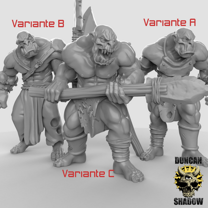 Orks mit Speeren Miniaturen – 32mm Resin-Figuren für Tabletop & Wargaming | Tabletop Elements