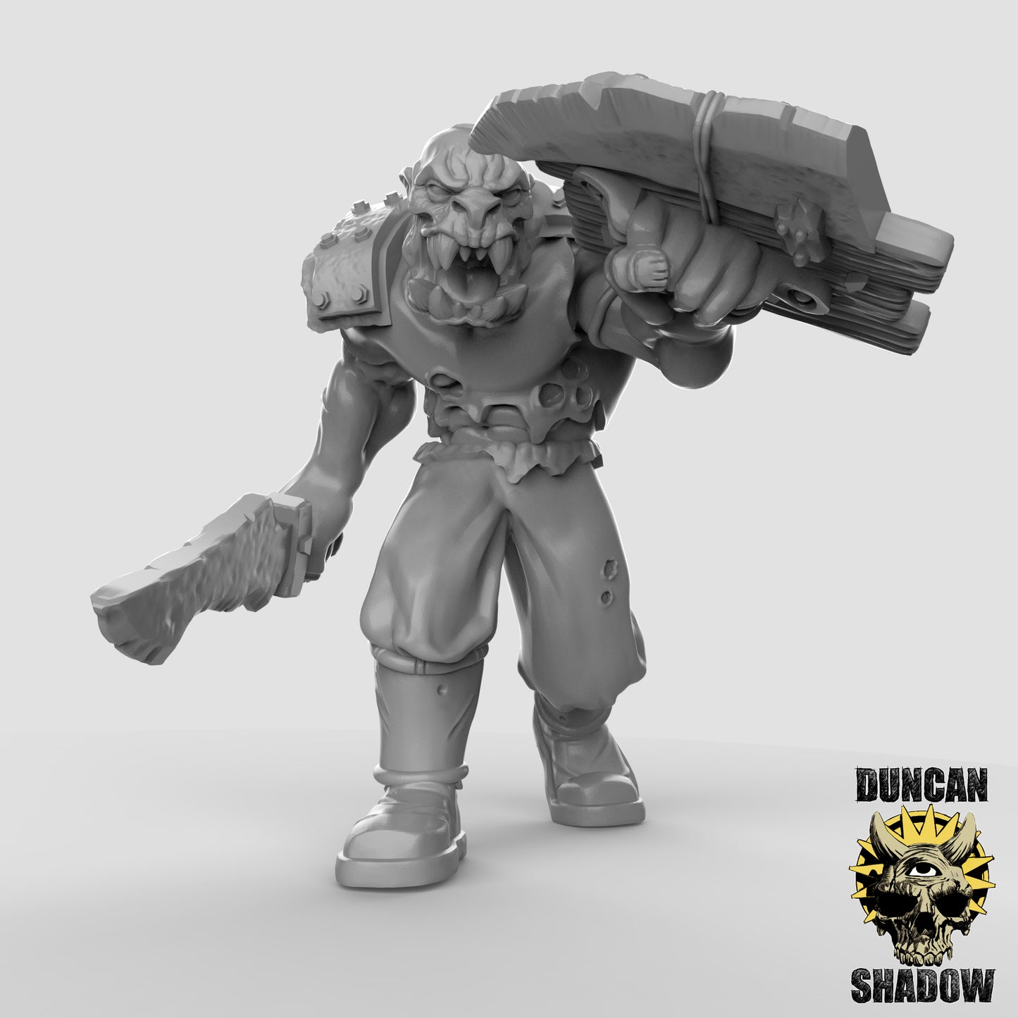 Orks mit Schwert und Schild – 32mm Resin Miniaturen für Tabletop, Wargaming & Pen & Paper | Design by Duncan Shadow