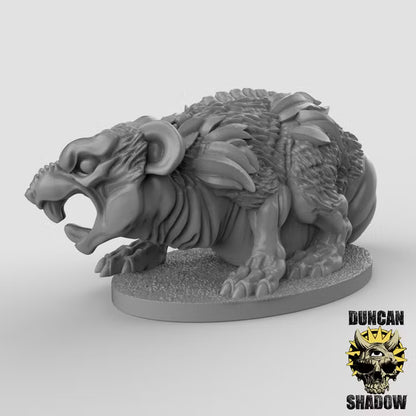 Giant Rats – 32mm Resin Miniaturen für Tabletop, Wargaming & Pen & Paper | 5 Varianten | Design by Duncan Shadow