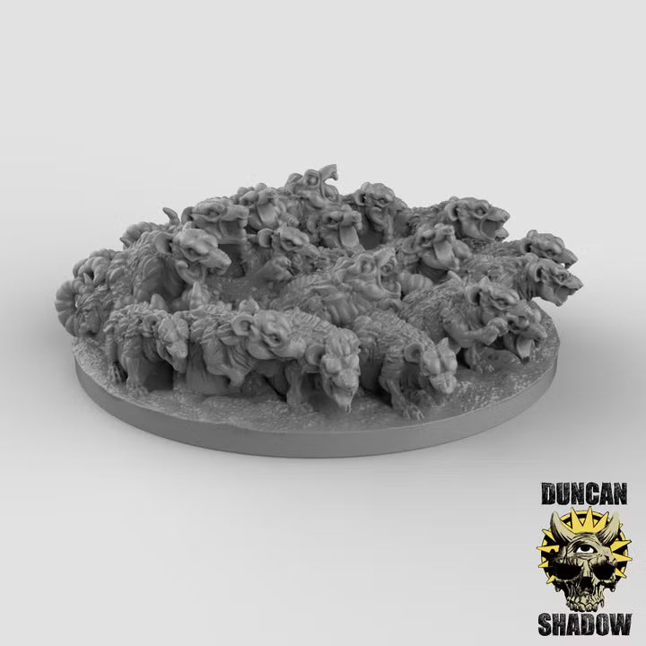 Rattenschwarm – 32mm Resin Miniatur für Tabletop, Wargaming, Pen & Paper | Design by Duncan Shadow