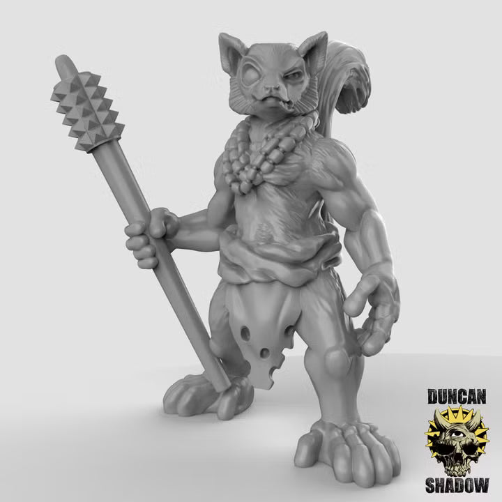 Lemur Folk with Warclubs – 32mm Resin Miniaturen für Tabletop, Wargaming, Pen & Paper | Design by Duncan Shadow