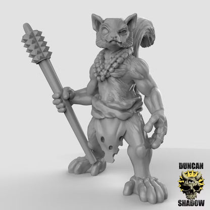 Lemur Folk with Warclubs – 32mm Resin Miniaturen für Tabletop, Wargaming, Pen & Paper | Design by Duncan Shadow