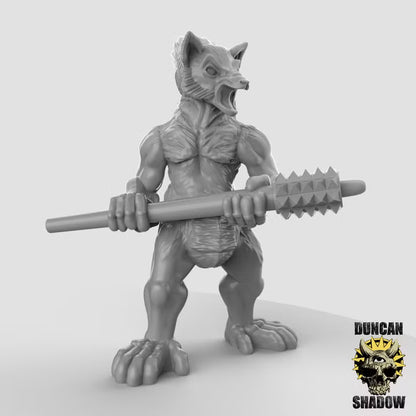Lemur Folk with Warclubs – 32mm Resin Miniaturen für Tabletop, Wargaming, Pen & Paper | Design by Duncan Shadow