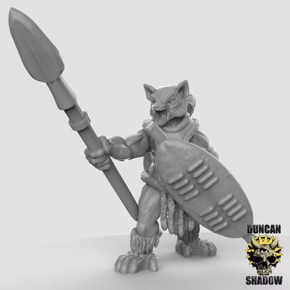 Lemur Folk with Spears – 32mm Resin Miniaturen für Tabletop, Wargaming, Pen&Paper | Design by Duncan Shadow