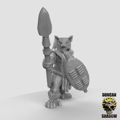 Lemur Folk with Spears – 32mm Resin Miniaturen für Tabletop, Wargaming, Pen&Paper | Design by Duncan Shadow