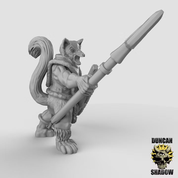 Lemur Folk with Spears – 32mm Resin Miniaturen für Tabletop, Wargaming, Pen&Paper | Design by Duncan Shadow
